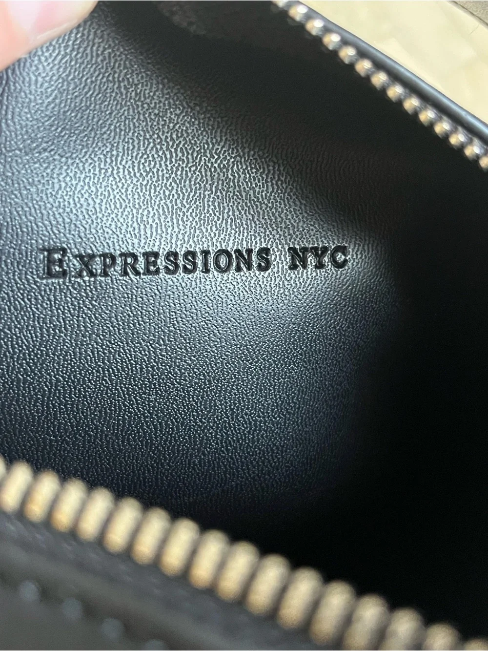 Upper West Side Barrel Bag Vegan Leather Adjustable/Removable Strap Black/Gray - Picture 4 of 16